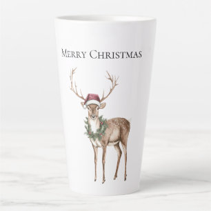 Taza De Café Latte Navidades de renos Gorras rojos