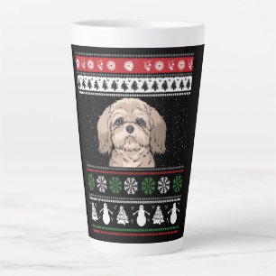 Taza De Café Latte Navidades de Shih Tzu