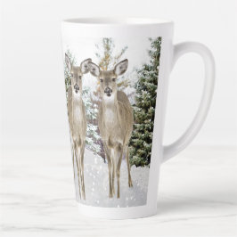 Taza De Café Latte Navidades de venados Whitetail Winter Wonderland