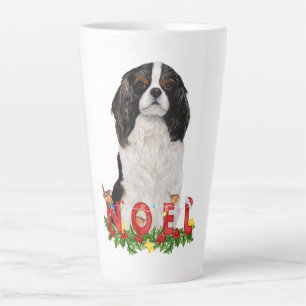 Taza De Café Latte Navidades de Watercolor Cavalier King Charles Noel