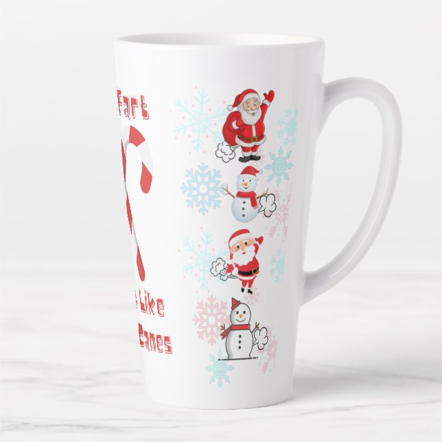 Taza De Café Latte Navidades divertidos con humor artístico (Derecha)