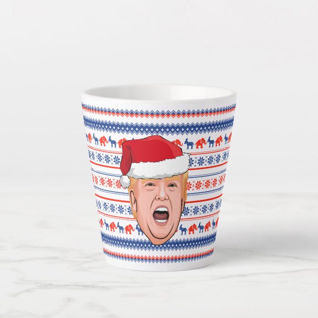 Taza De Café Latte Navidades DONALD TRUMP (Anverso)