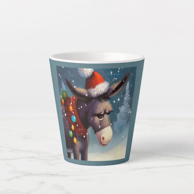 Taza De Café Latte Navidades Donkey 2 (Anverso)