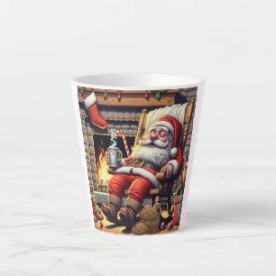 Taza De Café Latte Navidades durmientes de Santa María