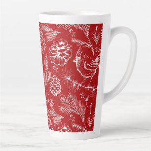 Taza De Café Latte Navidades en el bosque de Bird and Berries