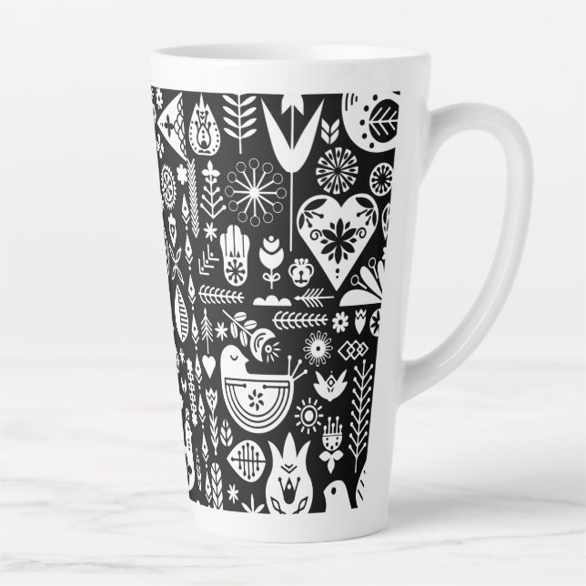 Taza De Café Latte Navidades escandinavos nórdicos (Derecha)