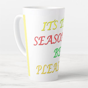 Taza De Café Latte Navidades estacionales mensaje logo colores mezcla