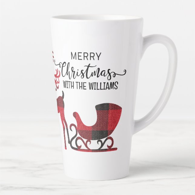 Taza De Café Latte Navidades familiares coincidentes | Moderno person (Derecha)