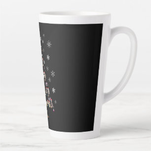 Taza De Café Latte Navidades felices Árbol de navidad de gato corto