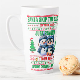 Taza De Café Latte Navidades Feliz Navidad por regalo Penguin Snowman