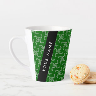 Taza De Café Latte Navidades Garland, Green, Your name, Personalize
