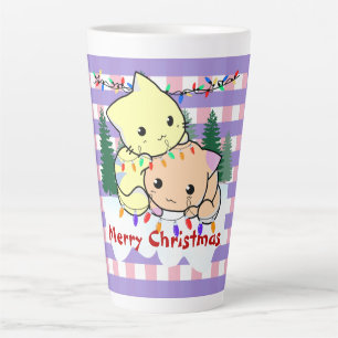 Taza De Café Latte Navidades gatos en la nieve, personalizados