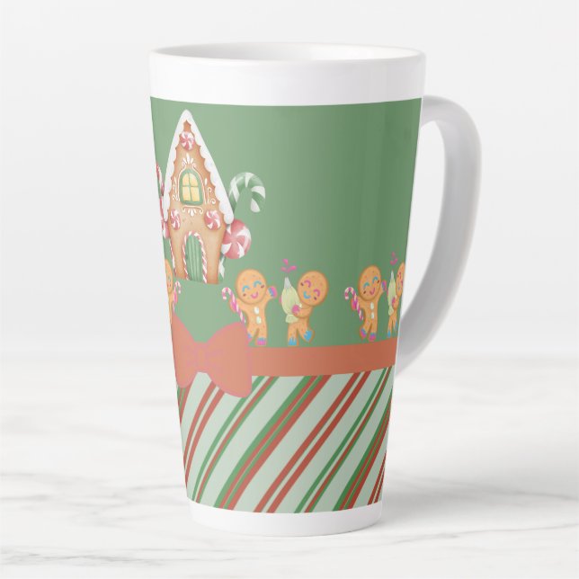 Taza De Café Latte Navidades Gingerbread House Chocolate caliente Lat (Ángulo derecho)