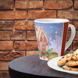 Taza De Café Latte Navidades Gingerbread House Watercolor