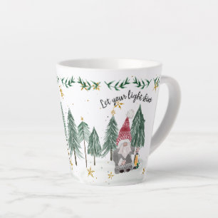 Taza De Café Latte Navidades Gnome Watercolor Light Shine Stars