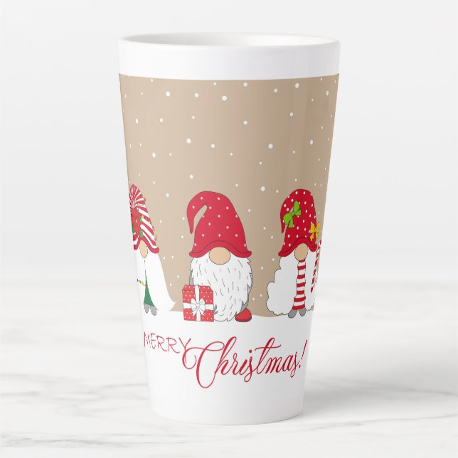 Taza De Café Latte Navidades Gnomes (Anverso)