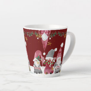 Taza De Café Latte Navidades Gnomes Burgundy Love Joy Peace Foliage