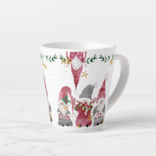 Taza De Café Latte Navidades Gnomes Watercolor Amor Alegría Familia P