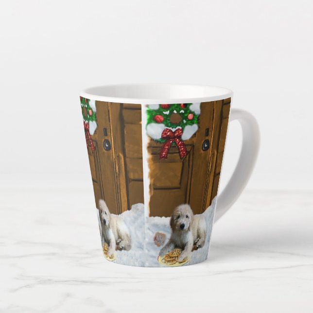 Taza De Café Latte Navidades Goldendoodle (Ángulo derecho)