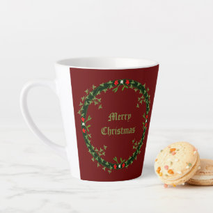 Taza De Café Latte Navidades góticos Personalizado Wreath