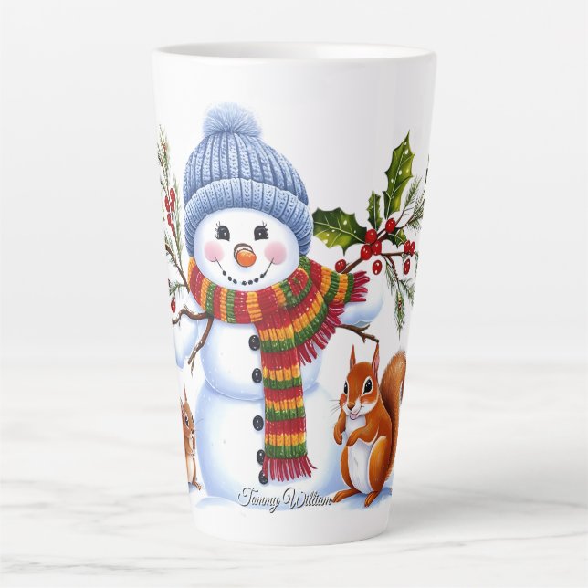 Taza De Café Latte Navidades graciosos modernos y de moda (Anverso)