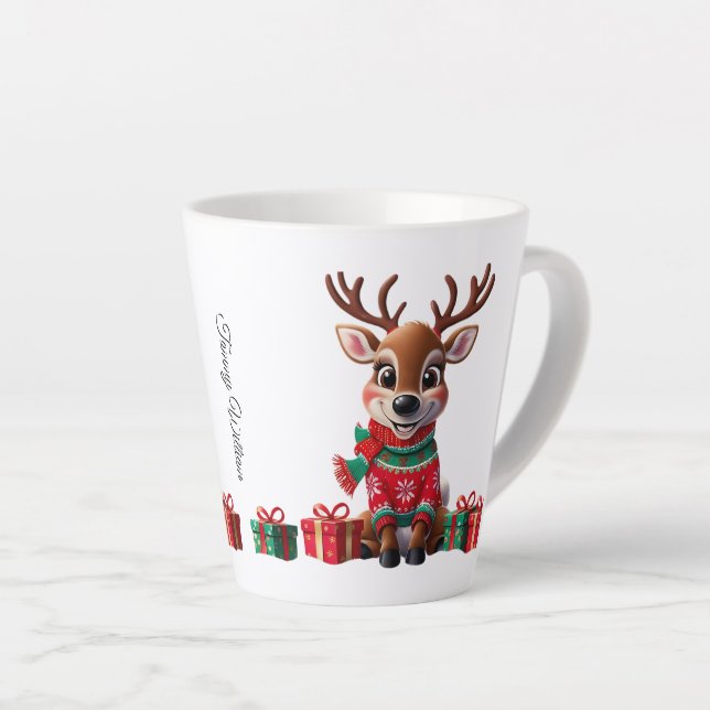 Taza De Café Latte Navidades graciosos modernos y de moda (Ángulo derecho)