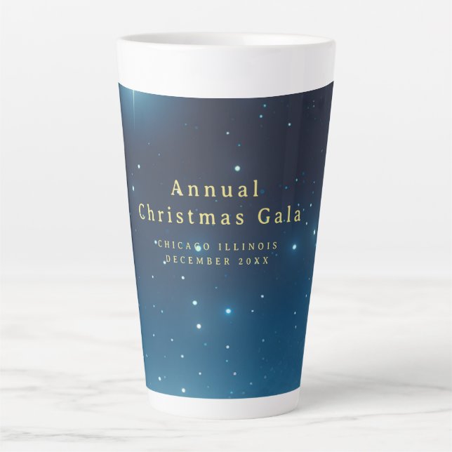 Taza De Café Latte Navidades Holiday Blue Latte Mug (Anverso)