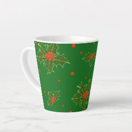 Taza De Café Latte Navidades Holly