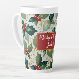 Taza De Café Latte Navidades Holly
