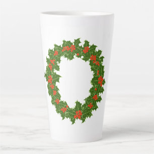 Taza De Café Latte Navidades Holly Wreath Coffee Mug