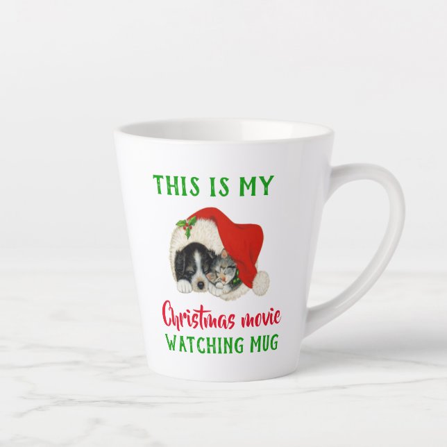 Taza De Café Latte Navidades inteligentes película viendo cosecha (Derecha)