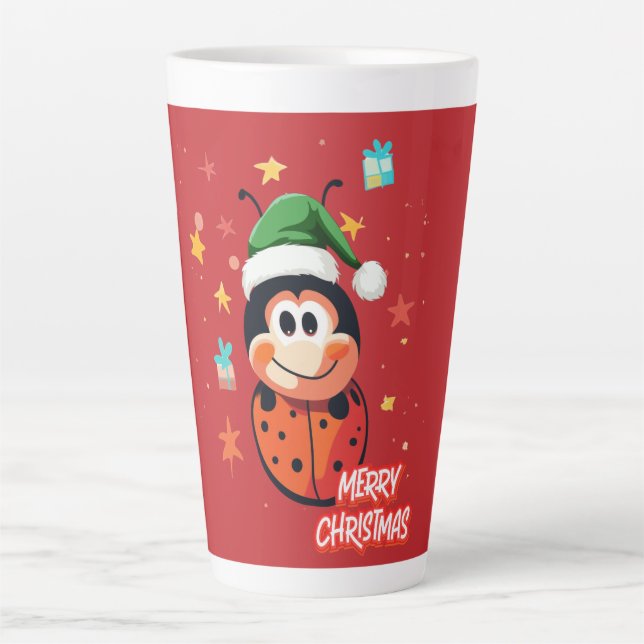 Taza De Café Latte Navidades Ladybug Cheer (Anverso)