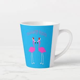 Taza De Café Latte Navidades Lesbianas Flamingos Flamingo Belles