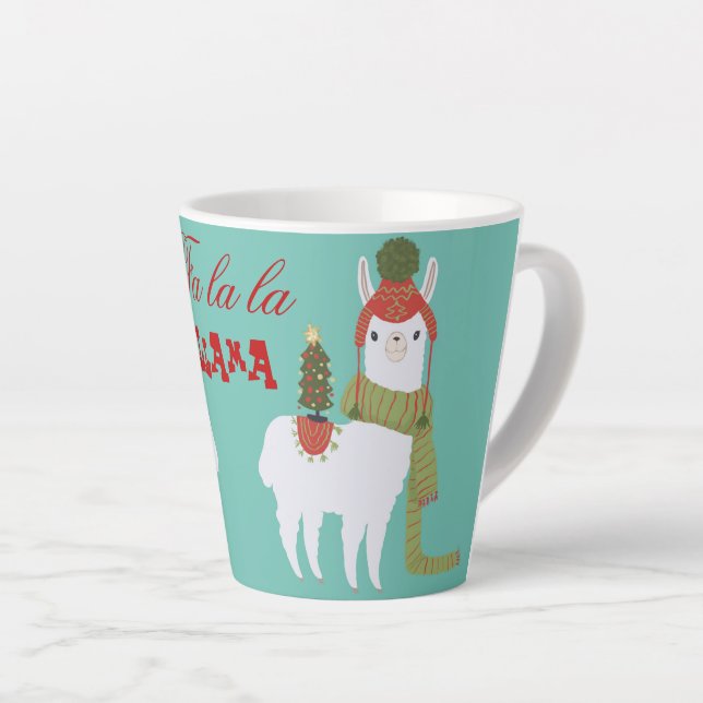 Taza De Café Latte Navidades llaman a la fa la la (Ángulo derecho)