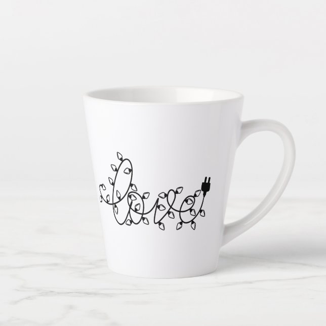 Taza De Café Latte Navidades Luces Love Text-45871 (Derecha)