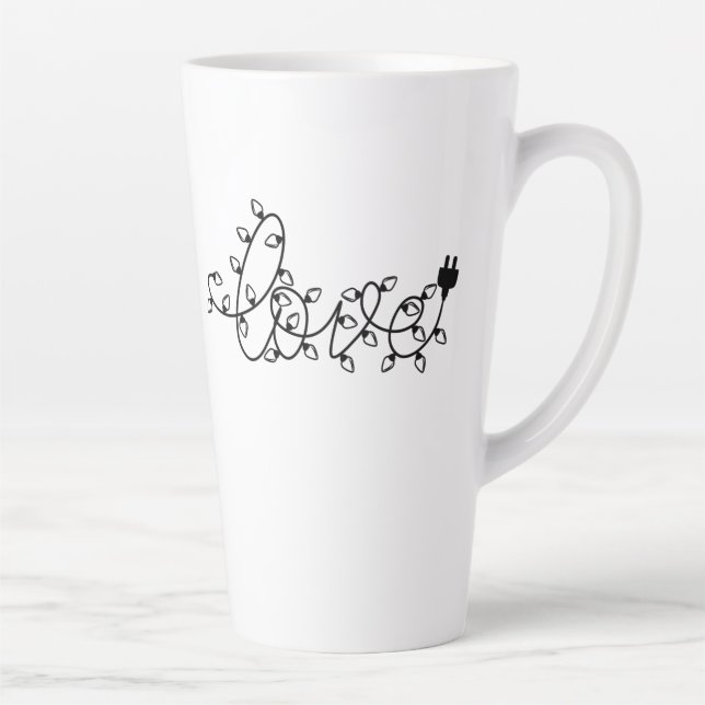 Taza De Café Latte Navidades Luces Love Text-45871 (Derecha)