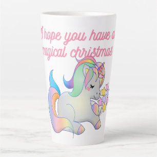 Taza De Café Latte Navidades mágicos de unicornio feos navideños