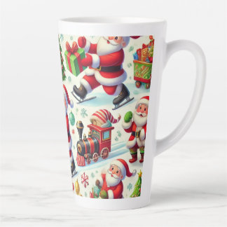 Taza De Café Latte navidades más felices santa