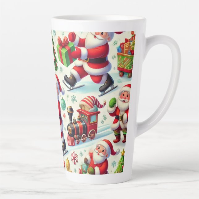 Taza De Café Latte navidades más felices santa (Derecha)