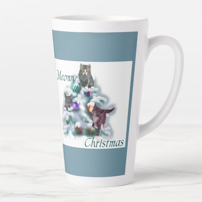 Taza De Café Latte Navidades Meowy (Derecha)
