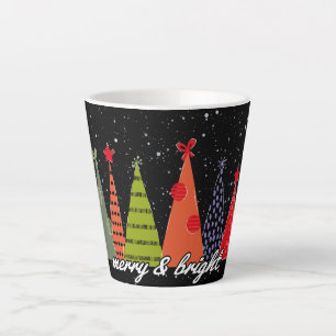 Taza De Café Latte Navidades merry y brillantes