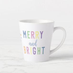 Taza De Café Latte Navidades merry y brillantes