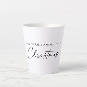 Taza De Café Latte Navidades Minimalistas con escritura en tinta cali