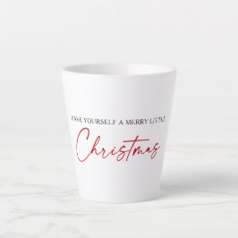 Taza De Café Latte Navidades Minimalistas de la pluma de tinta roja c
