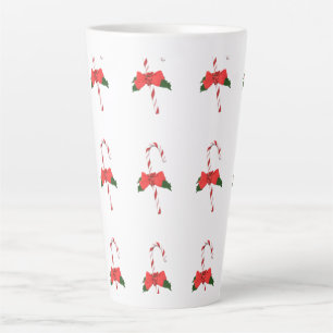 Taza De Café Latte Navidades mistletostick rojo verde