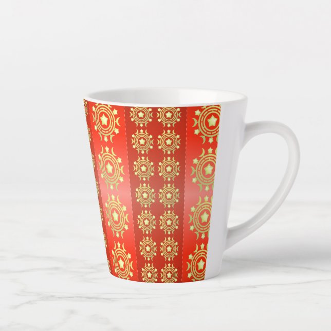 Taza De Café Latte Navidades Moon Star Pattern-65756 (Derecha)