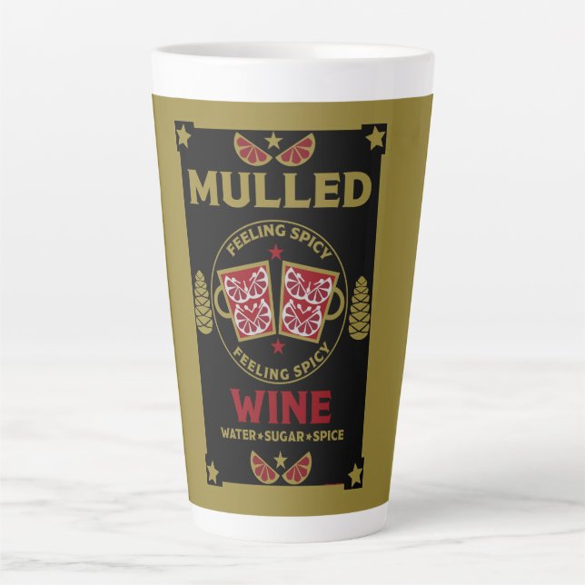 Taza De Café Latte Navidades mulled Red Wine (Anverso)