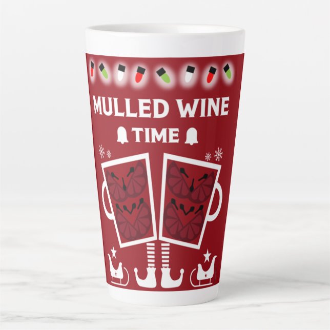 Taza De Café Latte Navidades Mulled Red Wine Glühwein (Anverso)