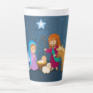 Taza De Café Latte Navidades Nativity Manger