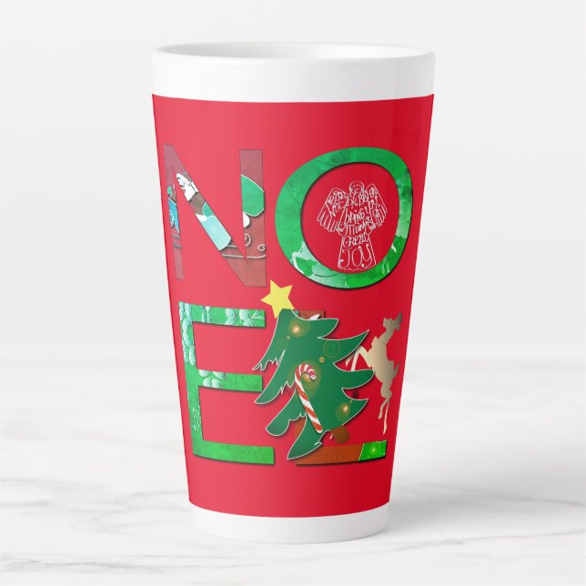 Taza De Café Latte navidades "Noel" Latte Mug (Anverso)